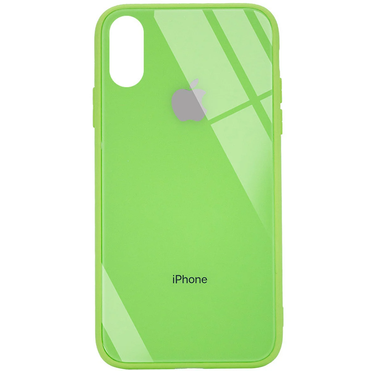 TPU+Glass чехол GLOSSY Logo (opp) для Apple iPhone XS Max (6.5") Салатовый