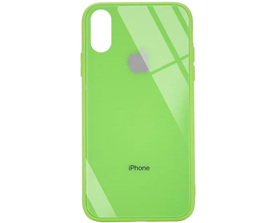 TPU+Glass чехол GLOSSY Logo (opp) для Apple iPhone XS Max (6.5") Салатовый