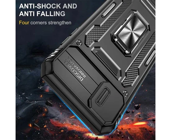 Ударопрочный чехол Camshield Army Ring для Apple iPhone XS Max (6.5") Черный / Black