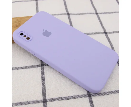 Чехол Silicone Case Square Full Camera Protective (AA) для Apple iPhone XS Max (6.5") Сиреневый / Dasheen