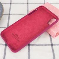 Чехол Silicone case (A) (с закрытым низом) для Apple iPhone XS Max (6.5") Бордовый / Maroon