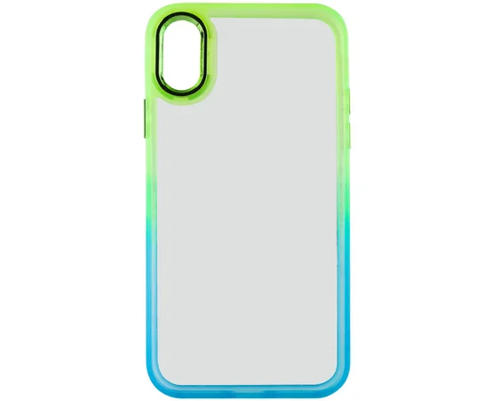 Чехол TPU+PC Fresh sip series для Apple iPhone XS Max (6.5") Бирюзовый / Лимонный