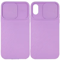 Чохол Camshield Square TPU зі шторкою для камери для Apple iPhone XS Max (6.5 ") Бузковий