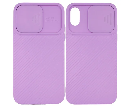 Чехол Camshield Square TPU со шторкой для камеры для Apple iPhone XS Max (6.5") Сиреневый