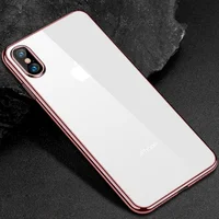 Прозрачный силиконовый чехол с глянцевой окантовкой Full Camera для Apple iPhone XS Max (6.5") Rose Gold