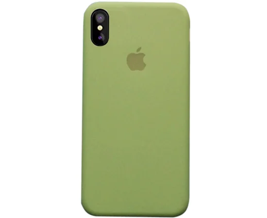 Чехол Silicone case (A) (с закрытым низом) для Apple iPhone XS Max (6.5") Зеленый / Dark Green