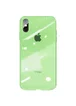 TPU+Glass чехол GLOSSY Logo series для Apple iPhone XS Max (6.5") Салатовый / Light green