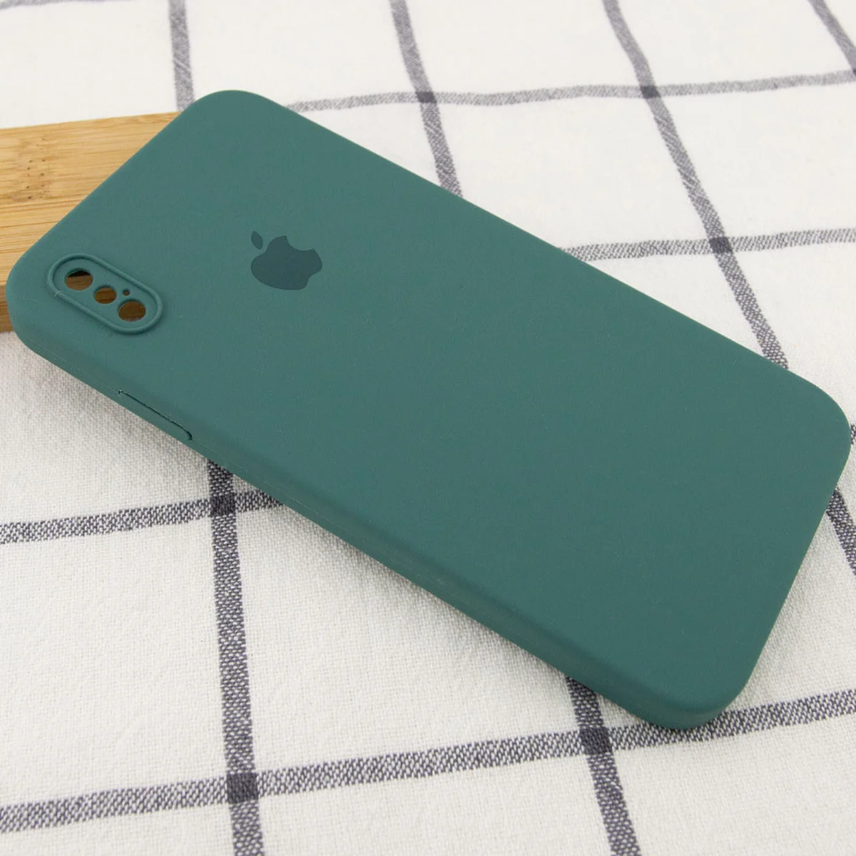 Чохол Silicone Case Square Full Camera Protective (AA) для Apple iPhone XS Max (6.5 ") Зелений / Pine green