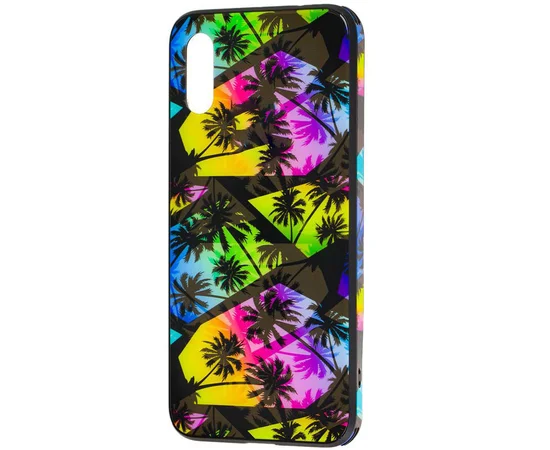 TPU+Glass чехол Cute Print для Apple iPhone XS Max (6.5") Пальмы