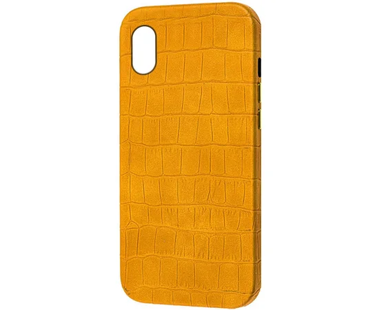 Кожаный чехол Croco Leather для Apple iPhone XS Max (6.5") Yellow