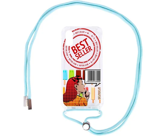 Чехол TPU Crossbody Street Style для Apple iPhone XS Max (6.5") Ice cream / Бирюзовый