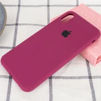 Чехол Silicone case (A) (с закрытым низом) для Apple iPhone XS Max (6.5") Бордовый / Maroon