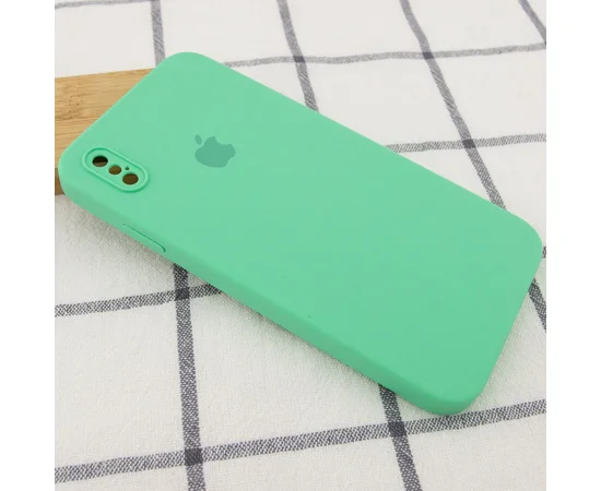 Чехол Silicone Case Square Full Camera Protective (AA) для Apple iPhone XS Max (6.5") Зеленый / Spearmint