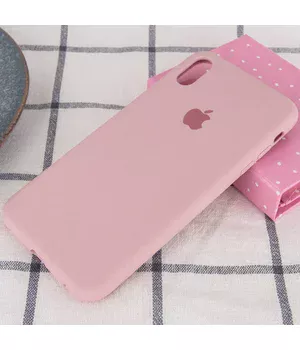 Чехол Silicone case (A) (с закрытым низом) для Apple iPhone XS Max (6.5") Розовый / Pink Sand