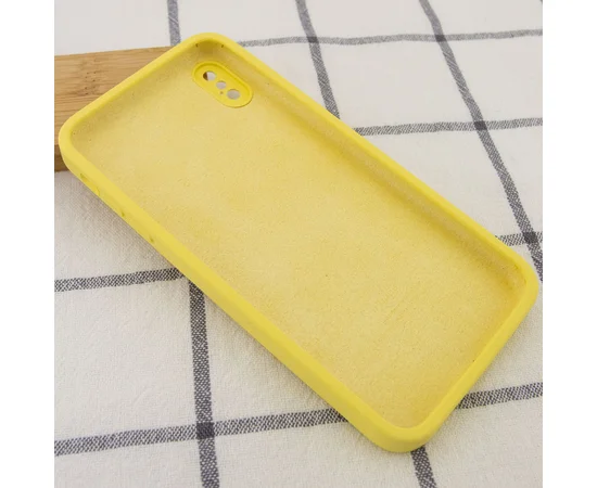 Чехол Silicone Case Square Full Camera Protective (AA) для Apple iPhone XS Max (6.5") Желтый / Canary Yellow
