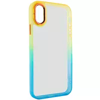 Чохол TPU+PC Fresh sip series Apple iPhone XS Max (6.5") Бірюзовий / Помаранчевий
