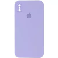 Чохол Silicone Case Square Full Camera Protective (AA) для Apple iPhone XS Max (6.5 ") Бузковий / Dasheen