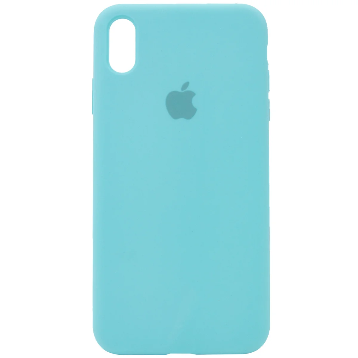 Чохол Silicone case (A) (з закритим низом) для Apple iPhone XS Max (6.5 ") Бірюзовий / Marine Green