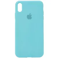 Чохол Silicone case (A) (з закритим низом) для Apple iPhone XS Max (6.5 ") Бірюзовий / Marine Green