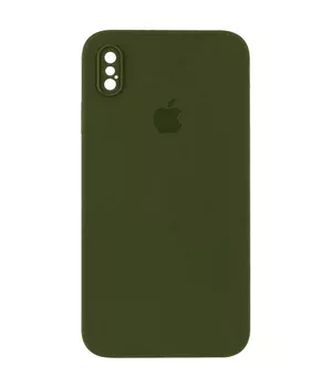 Чехол Silicone Case Square Full Camera Protective (AA) для Apple iPhone XS Max (6.5") Зеленый / Dark Olive
