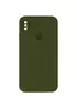 Чехол Silicone Case Square Full Camera Protective (AA) для Apple iPhone XS Max (6.5") Зеленый / Dark Olive