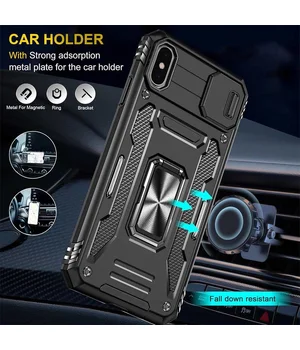 Ударопрочный чехол Camshield Army Ring для Apple iPhone XS Max (6.5") Черный / Black