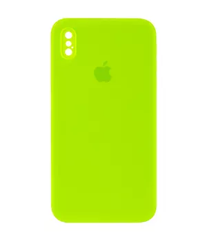 Чехол Silicone Case Square Full Camera Protective (AA) для Apple iPhone XS Max (6.5") Салатовый / Neon green