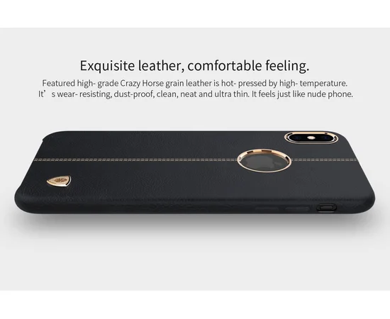 Шкіряна накладка Nillkin Englon Series для Apple iPhone XS Max (6.5 ") Чорний