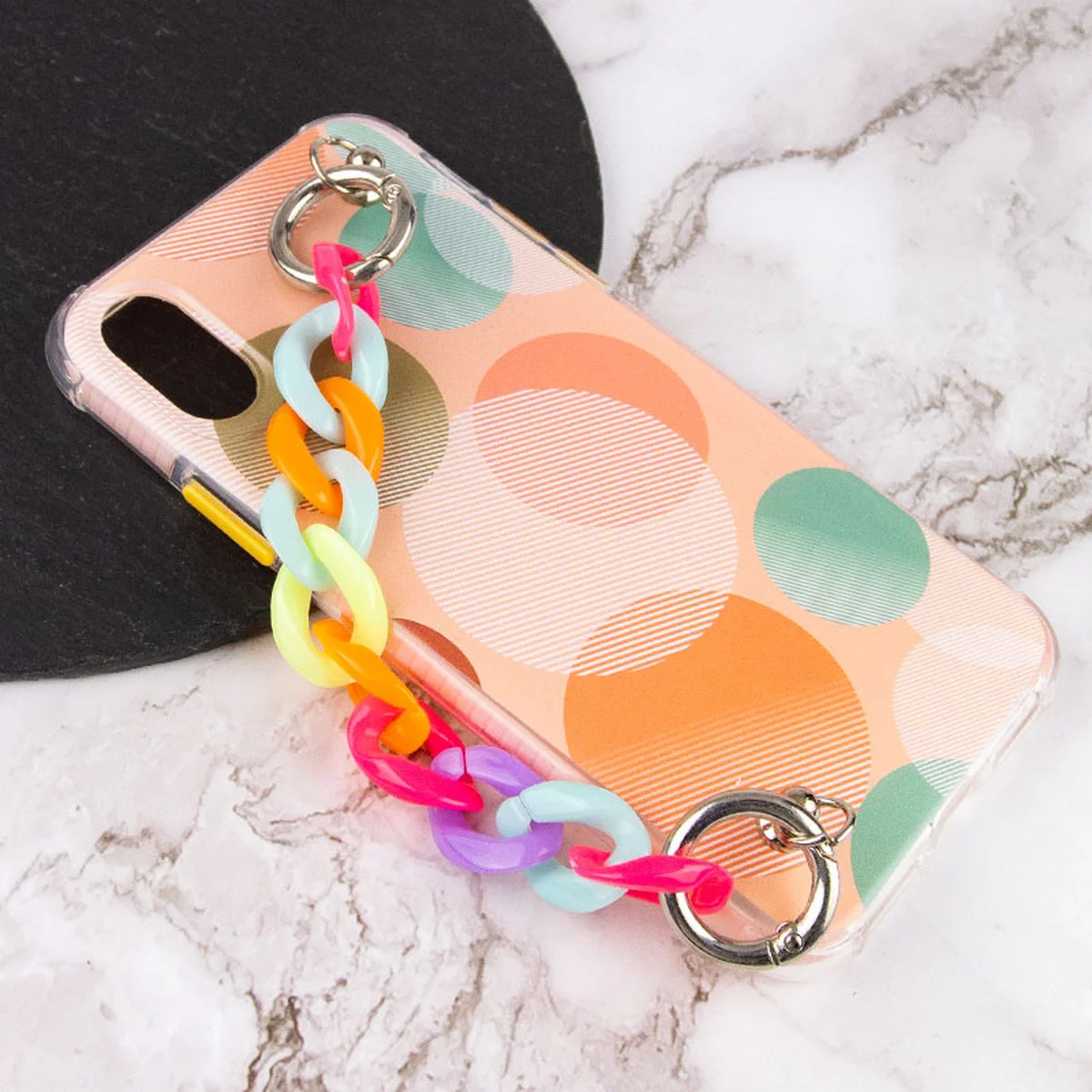 TPU+PC чохол Colorspot з ремінцем-ланцюгом для Apple iPhone XS Max (6.5") Bubbles