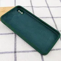 Чехол Silicone Case Square Full Camera Protective (AA) для Apple iPhone XS Max (6.5") Зеленый / Dark green