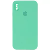 Чехол Silicone Case Square Full Camera Protective (AA) для Apple iPhone XS Max (6.5") Зеленый / Spearmint