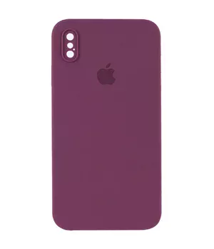 Чехол Silicone Case Square Full Camera Protective (AA) для Apple iPhone XS Max (6.5") Бордовый / Maroon