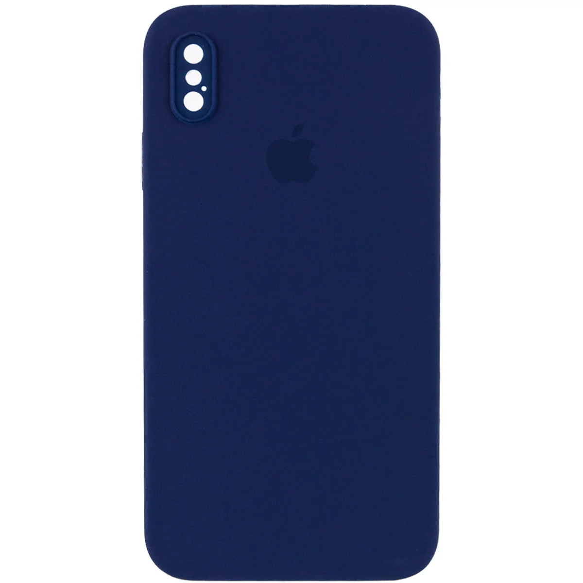 Чохол Silicone Case Square Full Camera Protective (AA) для Apple iPhone XS Max (6.5 ") Темно-синій / Midnight blue