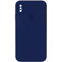 Чохол Silicone Case Square Full Camera Protective (AA) для Apple iPhone XS Max (6.5 ") Темно-синій / Midnight blue