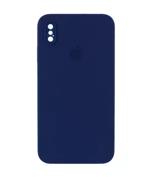Чехол Silicone Case Square Full Camera Protective (AA) для Apple iPhone XS Max (6.5") Темно-синий / Midnight blue