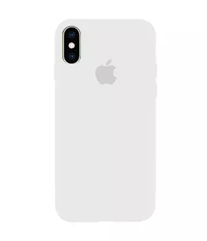 Чехол Silicone case (A) (с закрытым низом) для Apple iPhone XS Max (6.5") Белый / White