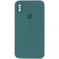 Чехол Silicone Case Square Full Camera Protective (AA) для Apple iPhone XS Max (6.5") Зеленый / Pine green