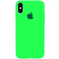 Чехол Silicone Case Full Protective (AA) для Apple iPhone XS Max (6.5") Салатовый / Neon green