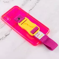 Чехол Handfree с цветным ремешком для Apple iPhone XS Max (6.5") Розовый