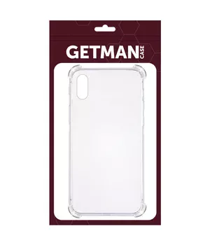 TPU чехол GETMAN Ease logo усиленные углы для Apple iPhone XS Max (6.5") Прозрачный / Transparent