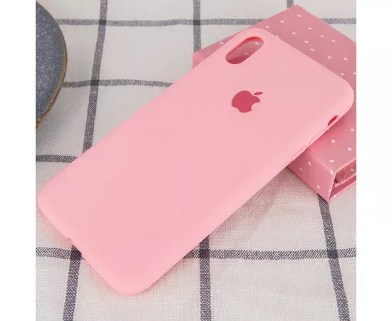 Чехол Silicone case (A) (с закрытым низом) для Apple iPhone XS Max (6.5") Розовый / Pink