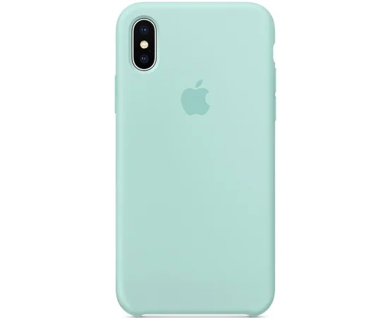 Чехол Silicone case (A) для Apple iPhone XS Max (6.5") Бирюзовый / Marine Green