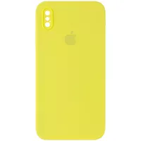 Чехол Silicone Case Square Full Camera Protective (AA) для Apple iPhone XS Max (6.5") Желтый / Bright Yellow