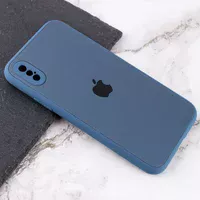 TPU+Glass чехол Matte Candy Full camera для Apple iPhone XS Max (6.5") Синий