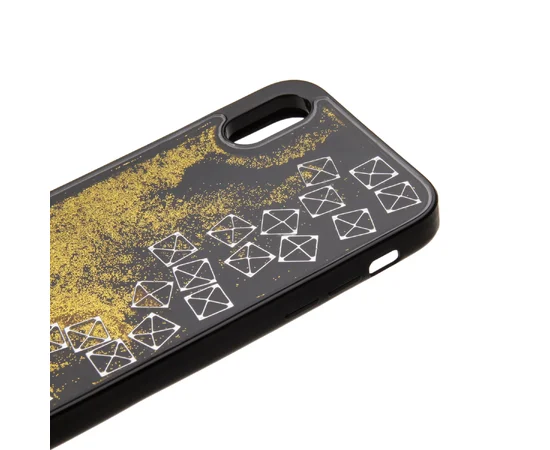 TPU + PC чохол Liquid (glitter) для Apple iPhone XS Max (6.5 ") Тетріс / Золотий
