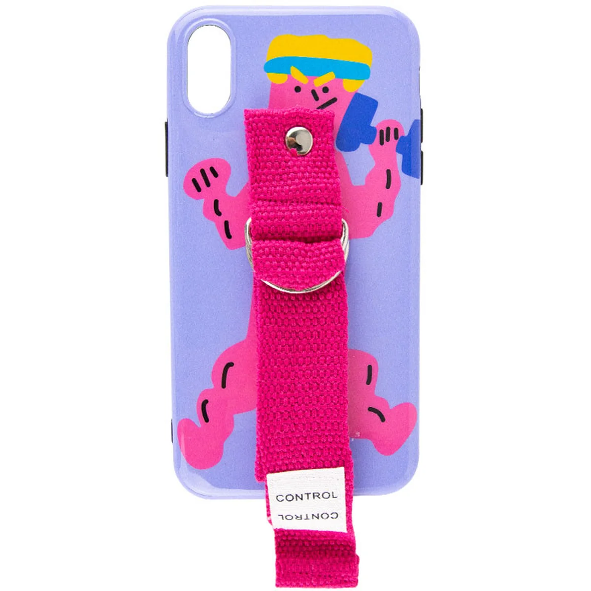 Чохол Funny Holder з кольоровим ремінцем для Apple iPhone XS Max (6.5") Фіолетовий / Малиновий