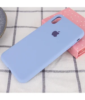 Чохол Silicone case (A) (з закритим низом) для Apple iPhone XS Max (6.5 ") Блакитний / Lilac Blue
