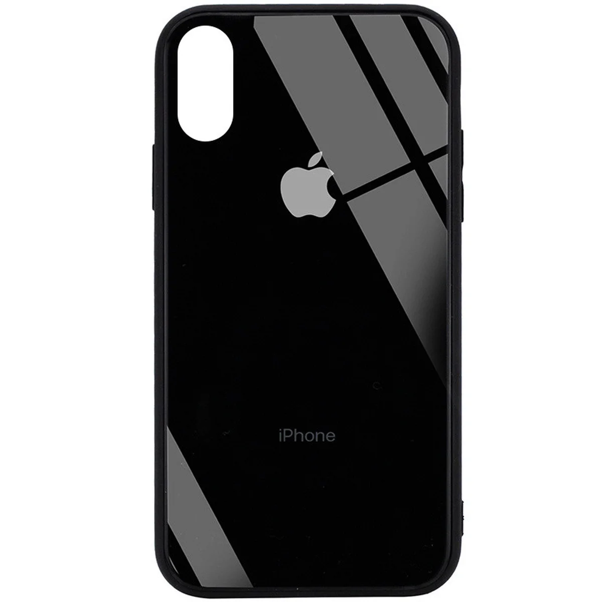 TPU+Glass чехол GLOSSY Logo (opp) для Apple iPhone XS Max (6.5") Черный