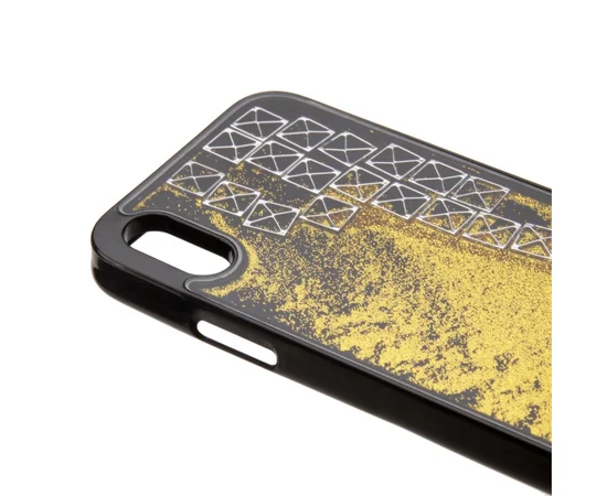 TPU + PC чохол Liquid (glitter) для Apple iPhone XS Max (6.5 ") Тетріс / Золотий