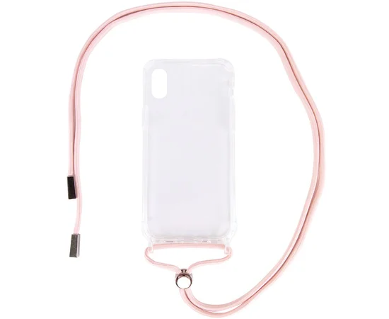 Чохол TPU Crossbody Transparent для Apple iPhone XS Max (6.5 ") пудровим